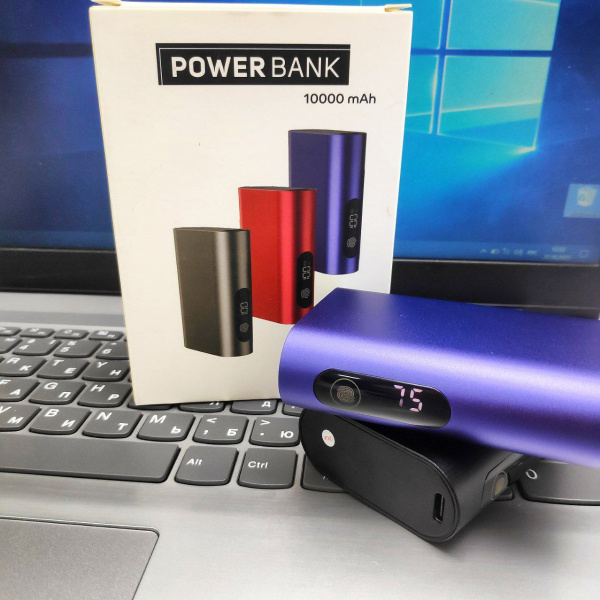 Сенсорное портативное зарядное устройство Power Bank 10000 mAh / Type C, USB-выход